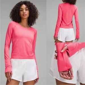 LLululemon Swiftly Tech Long Sleeve Shirt 2.0 race length glaze pink Size V NWT